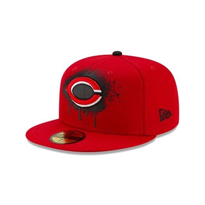 Red Cincinnati Reds Hat - New Era MLB Drip Front 59FIFTY Fitted Caps USA4589127